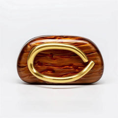 Brass Letter Acrylic Box Clutch - SnaggIt