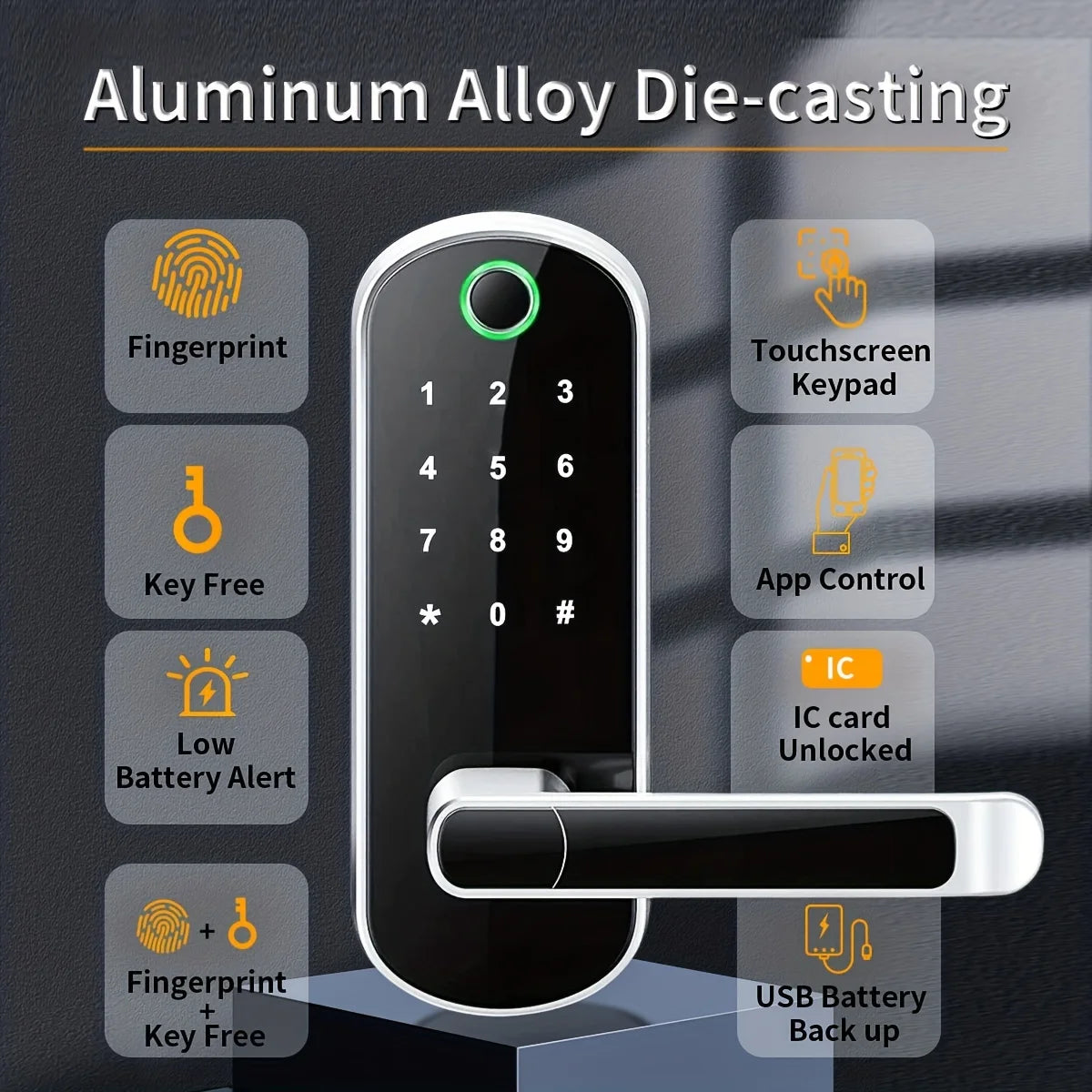Smart Fingerprint Door Lock – WiFi Keyless Entry with Touchscreen by Snagg A Smart Door Lock