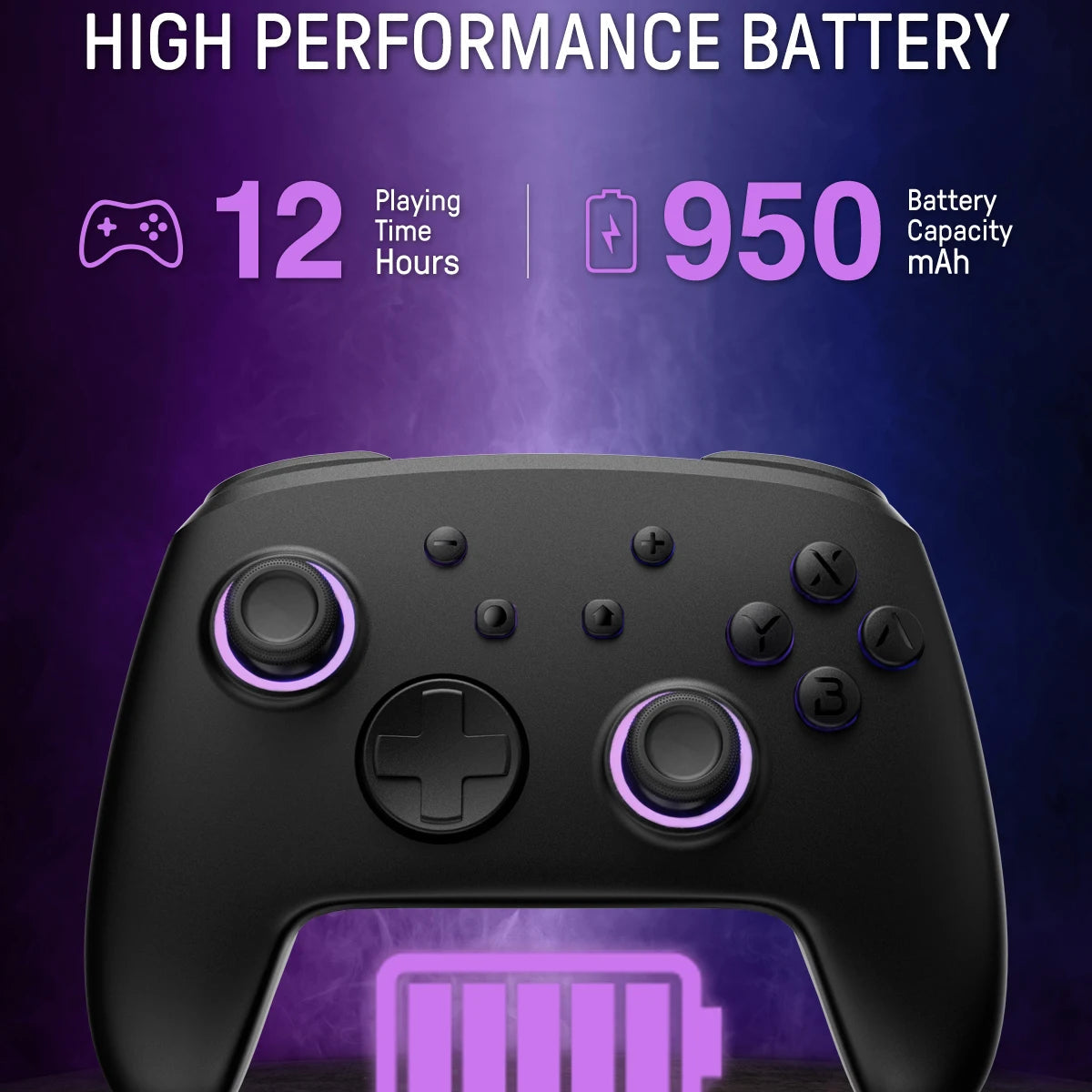 Luminous Wireless Pro Controller Turbo & Motion Control Compatible With Switch, Switch 2 & OLED by Snagg A Game Controller