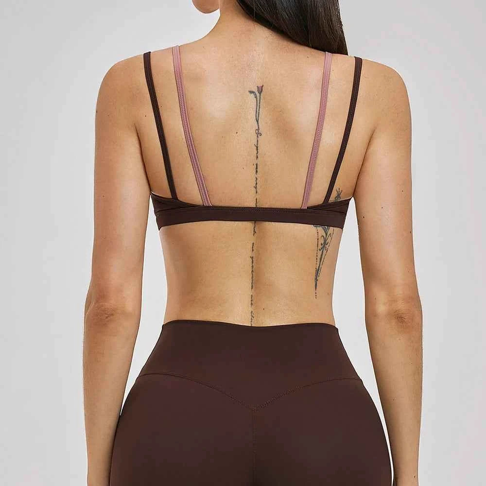 Women's Backless Push-Up Sports Bra | Breathable Yoga Gym Running Workout Top Fitness Bra