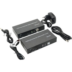 1080P HDMI Fiber KVM Extender 20KM – SC Fiber Cable USB KVM Optical Transceiver with Keyboard & Mouse Support