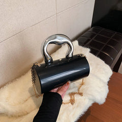Golden Cylinder Acrylic Evening Clutch by Snagg It Purses