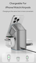 Qi2 Auto-rotate Touch Magnetic 3 in 1 Wireless Charger for IPhone Phones, Watch & AirPods by Snagg A Charging Station