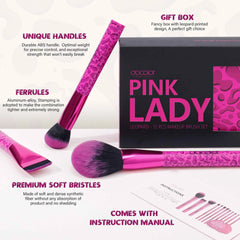 12 Piece Makeup Brush Set – Leopard Pink Professional Beauty Kit