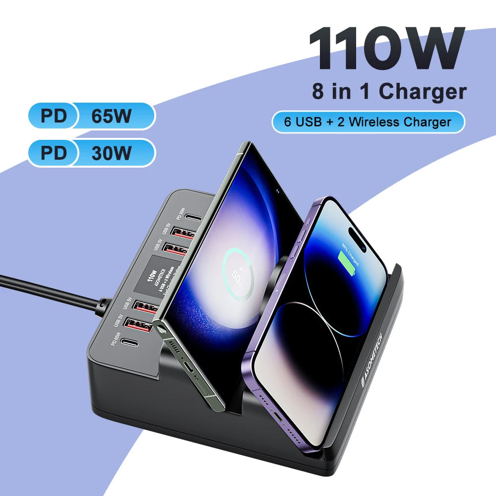 110W 6 Port USB Charging Station by Snagg A Charging Station