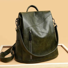 Anti-Theft Vintage Leather Backpack - SnaggIt