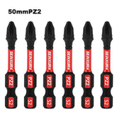 2" Pozidriv #2 PZ2 Impact Screwdriver Bit Set – S2 Alloy Steel Magnetic, High-Torque Power Bits