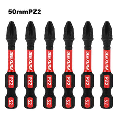2" Pozidriv #2 PZ2 Impact Screwdriver Bit Set – S2 Alloy Steel Magnetic, High-Torque Power Bits