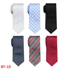6 Pieces Classic Men’s Tie Set - Woven Jacquard Neckties for Business & Formal Events
