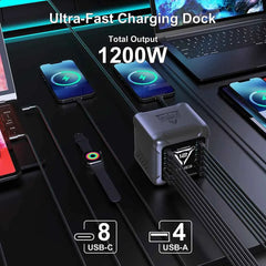 1200W GaN USB-C Charging Station | PD3.1 140W PPS Fast Charger MacBook Laptop iPhone Samsung