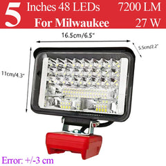 High Intensity LED Work Light & Power Station - 6000K Portable Spotlight for 18V Battery Platforms