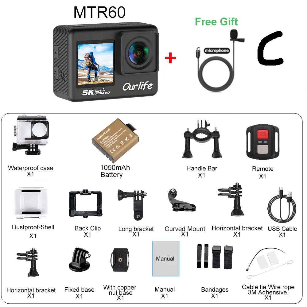 5K Action Camera – 30M Waterproof Sports Cam with Touch LCD by Snagg A Portable Camera