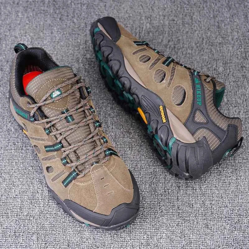 Low-Cut Trekking Shoes – Breathable Cotton-Lined Hiking Sneakers, Grey or Khaki