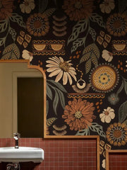 Vintage Boho Brown Floral Peel & Stick Wallpaper by Snagg A Wallpaper
