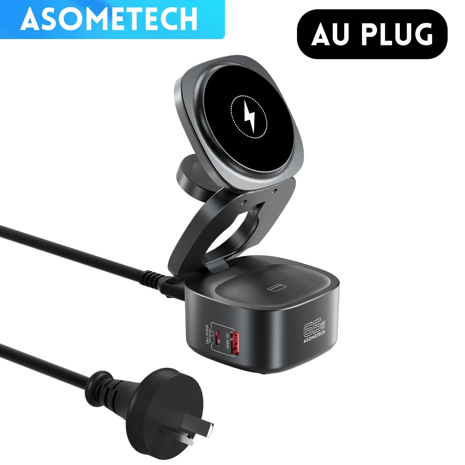 Magnetic 5-in-1 Wireless Charger Stand | 65W GaN Fast Charging Dock for MacBook iPhone Apple Watch AirPods