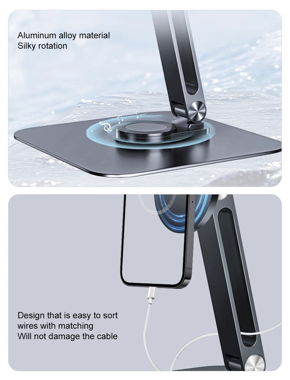 Magnetic Metal Stand 360° Rotatable Holder for iPad by Snagg A Tablet Holder