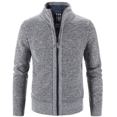 Men’s Single Breasted Knit Cardigan | Slim Fit Mandarin Collar Sweater Coat