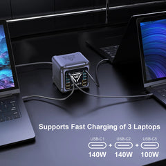 1200W GaN USB-C Charging Station | PD3.1 140W PPS Fast Charger MacBook Laptop iPhone Samsung