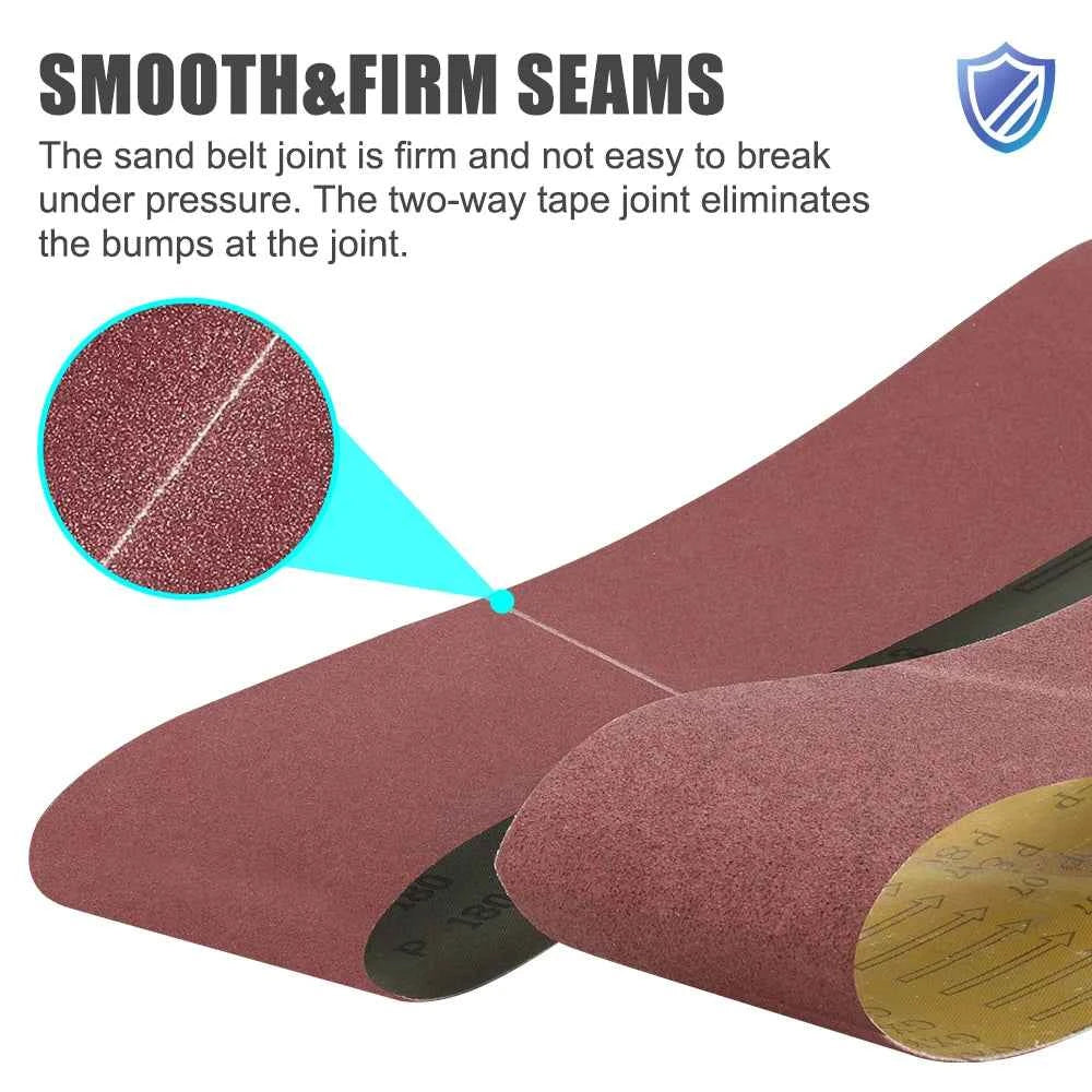 5pcs Sanding Belts 100×915mm | Belt Sander Polishing Paper Grit 40–400 Aluminium Oxide