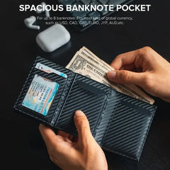 RFID Blocking Pop-Up Metal Card Holder Wallet with Zipper Coin Purse
