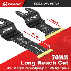 Titanium Oscillating Saw Blades 12pcs | Standard & Extra-Long Multitool Blades for Metal Wood Nails Plastic