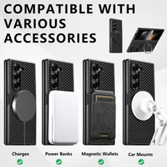 Magnetic Folding Carbon Fiber Pattern Samsung Galaxy Z Fold 7 6 5 Cases by Snagg A Phone Case