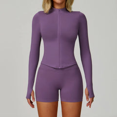 Women's 2/3-Piece Seamless Yoga Set | Gym Workout Suit Fitness Bra Crop Top Long Sleeve Leggings