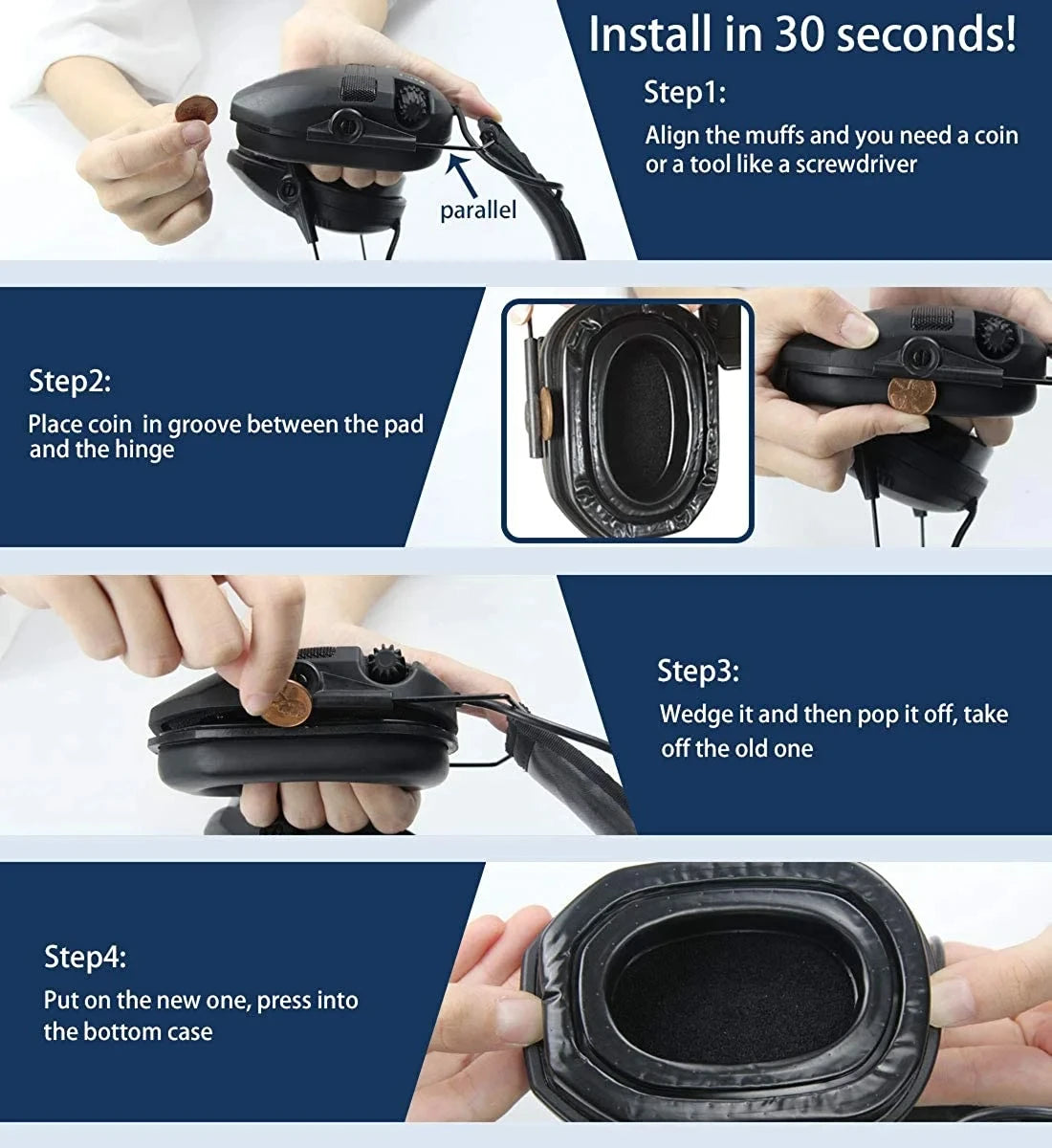 Replacement For Walker'S Electric Slim Earmuffs by Snagg An Ear Pads