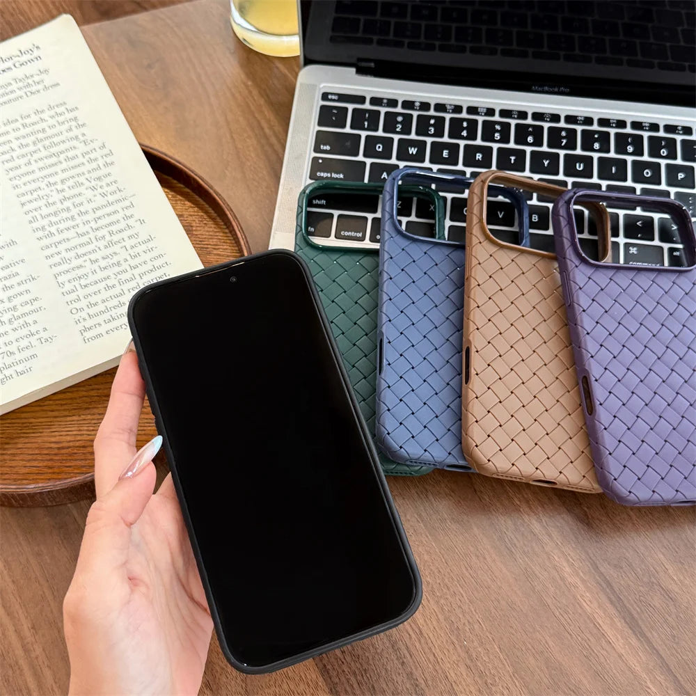 Braided Textured Breathable Shockproof Back Case – for iPhone 17 Series - Phone Cases & Covers