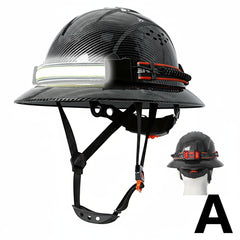 Full Brim Safety Helmet with LED Headlamp & Taillight by Snagg A Safety Helmet