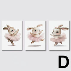 3pcs Ballerina Bunny Canvas Prints by Snagg A Print