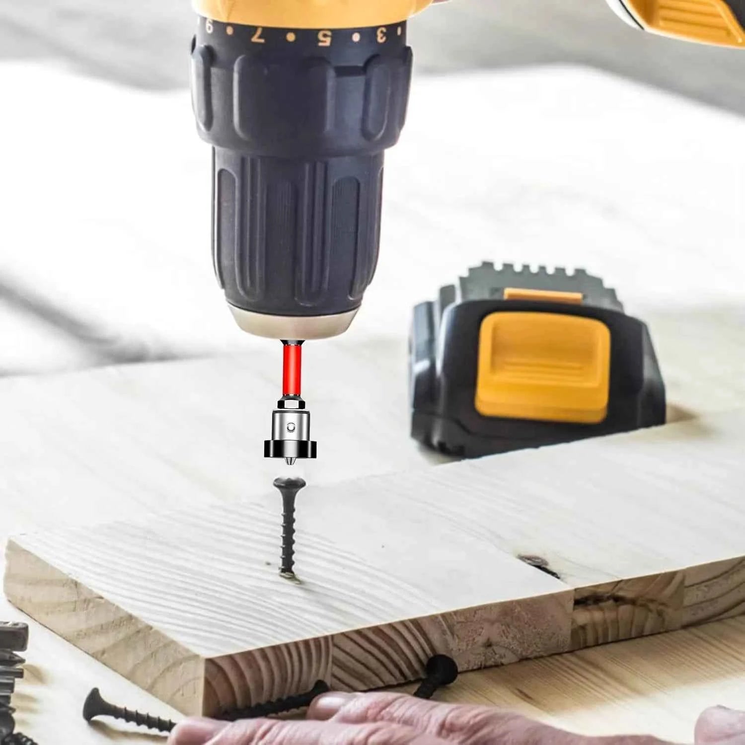 Magnetic Positioning Drywall Screwdriver Bits & Precision Plasterboard Locating Tool