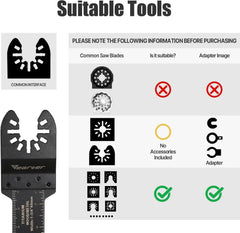 5pcs Diamond Multitool Blades with Adapter | Universal Quick-Release Grout Removal for Soft Tile Cement