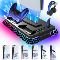 RGB Cooling Station for PS5 Includes Controller Charging Dock and Console Organizer Stand by Snagg A PS Stand