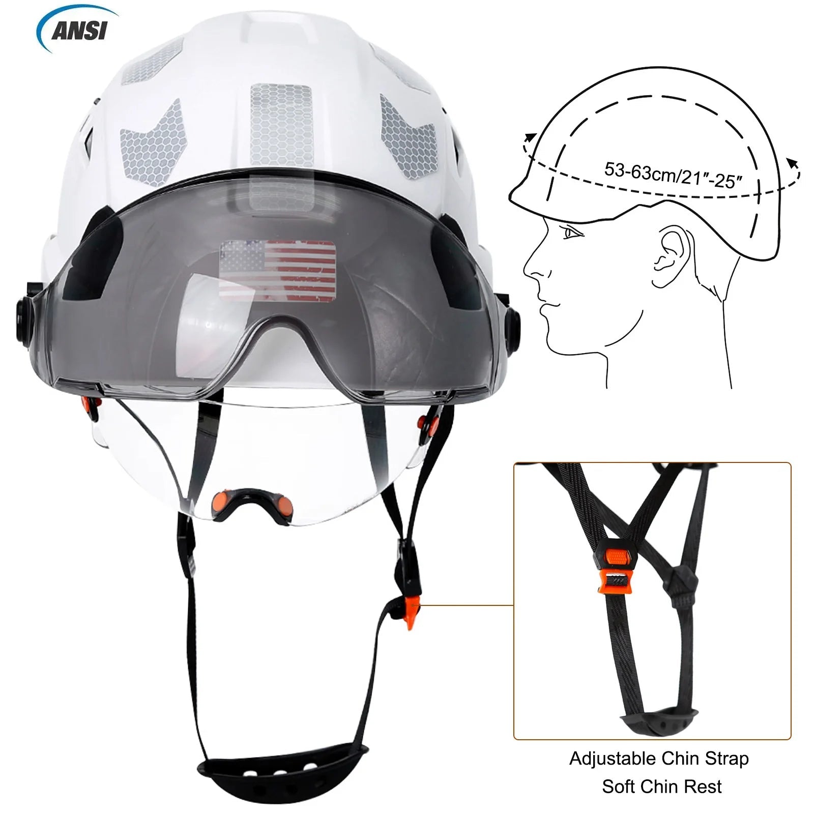 Safety Helmet With Bluetooth Earmuffs Double Visors Reflective Stickers by Snagg A Safety Helmet
