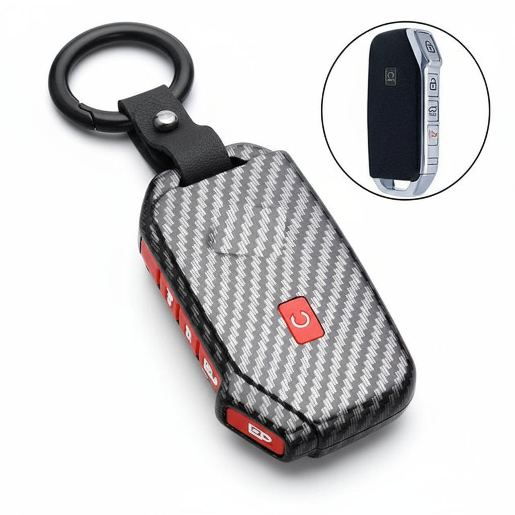 5 Bottons Carbon Fiber ABS Car Key Cover by Snagg A Key Cover
