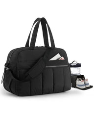 Women's Lightweight Weekender Duffel Bag – Water-Resistant Travel & Gym Carry-On with Wet Pocket (24L+)