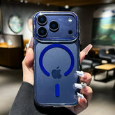 Magnetic Ultra Slim Clear Shockproof Transparent Magsafe Hard PC Case - for iPhone 17 Series - Blue / iPhone17 Pro Max