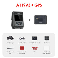 2K Quad HD+ Buffered Parking Dash Cam | Super Night Vision & GPS Logger