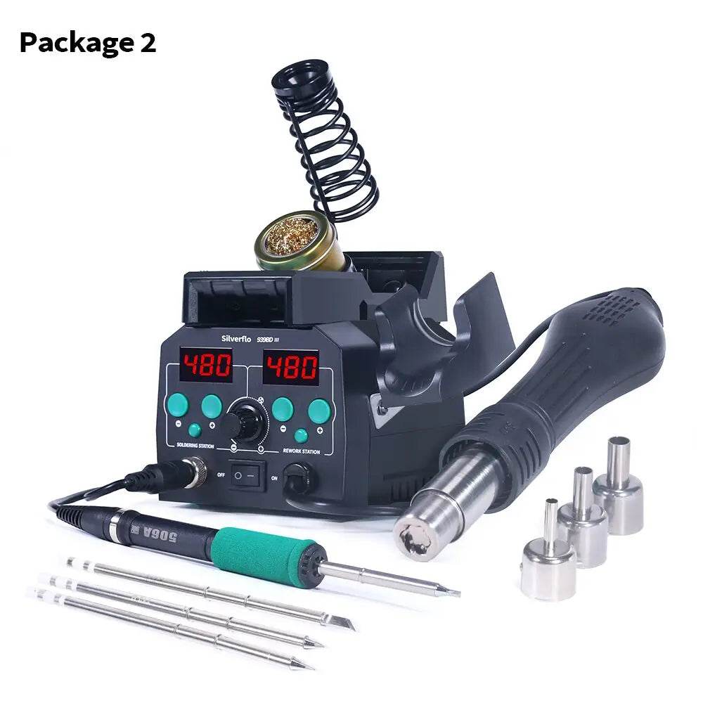 938BD-III 2-in-1 T12 Digital Soldering Station with Hot Air Gun - SnaggIt