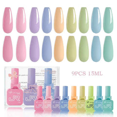 9pcs 15ml gel nail polish set Including Red Pink Nude - 10 Variants