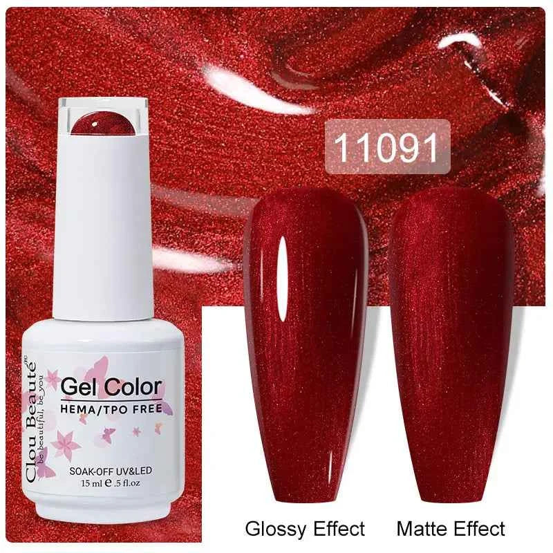 Professional 15ml HEMA & TPO Free Gel Polish – High-Performance Red & Multi Tone Semi Permanent Varnish