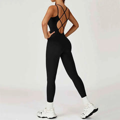 Women's Sports Jumpsuit Gym Set | Training Yoga Suit Fitness Romper Stretch Workout Bodysuit