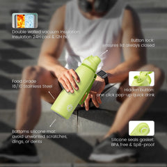 1L Stainless Steel High Performance Vacuum Flask - All Day Thermal Retention