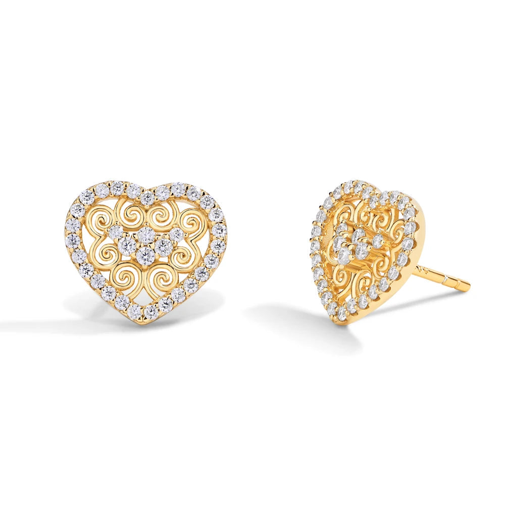 Luxury Heart Shape Moissanite Earrings by Snagg An Earring