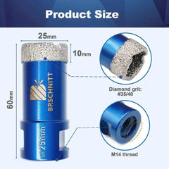 Vacuum Brazed Diamond Core Drill Bit & Heavy Duty Hole Saw for Granite, Porcelain, and Ceramic