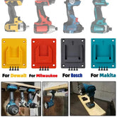 Cordless Drill & Power Tool Wall Mount Holder Compatible with Makita DeWalt Bosch Milwaukee 18V Tools - Bracket