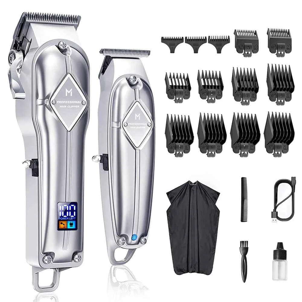 Professional 2 Piece Cordless Grooming Suite – All in One Master Clipper & Precision T Blade Trimmer Kit