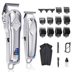 Professional 2 Piece Cordless Grooming Suite – All in One Master Clipper & Precision T Blade Trimmer Kit