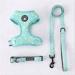 Knit Fabric Dog Harness & Leash Set – Breathable All-Season Chest Vest with Press Buckle for All Breeds